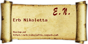 Erb Nikoletta névjegykártya