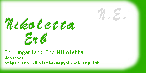 nikoletta erb business card